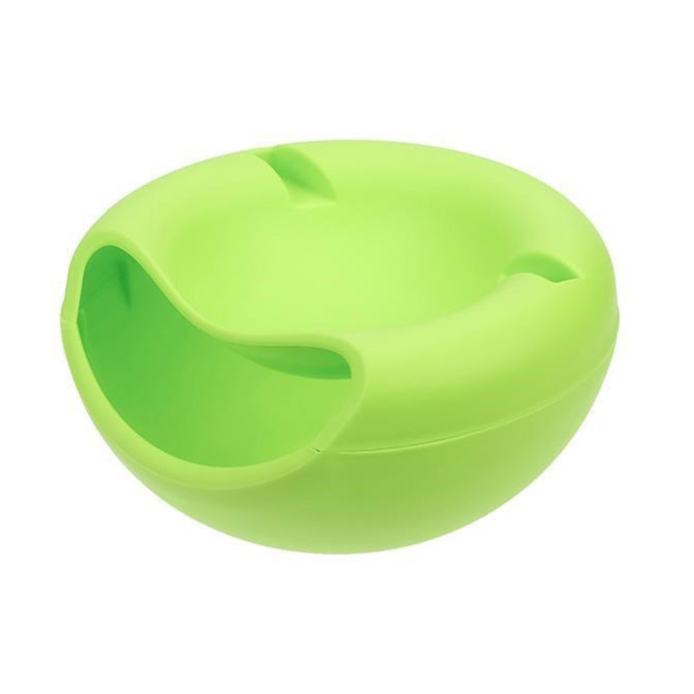 Lazy Snack Bowl Plastic Double-Layer Snack Storage Box