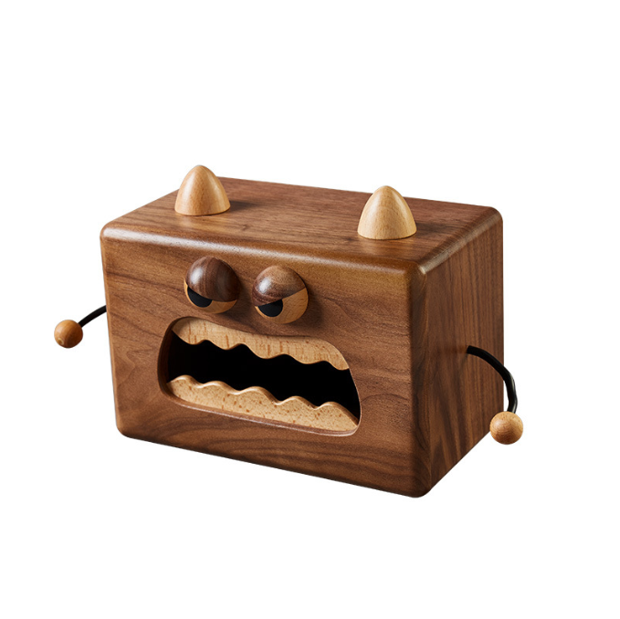 Solid Wood Small Monster Tissue Box