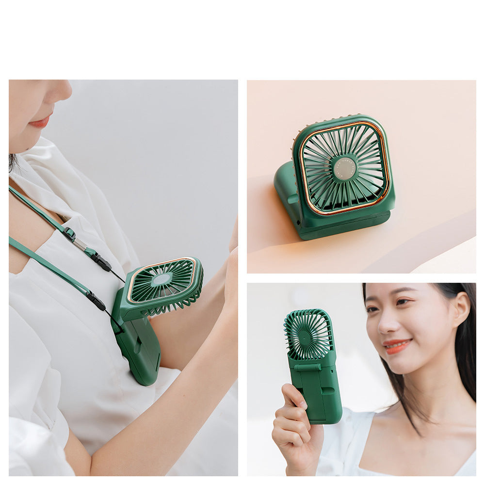 Folding Hanging Neck Fan USB Charging Treasure