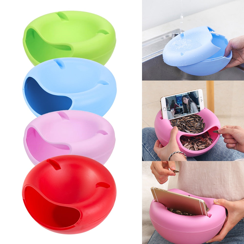 Lazy Snack Bowl Plastic Double-Layer Snack Storage Box