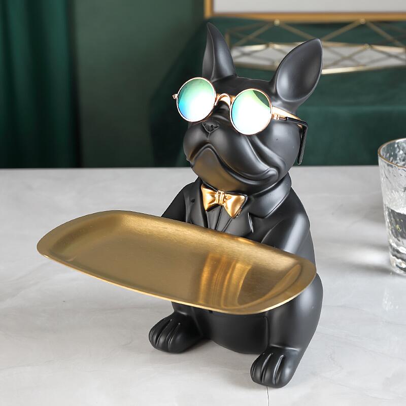 Figurine Cool Bulldog Sculpture Table Decoration