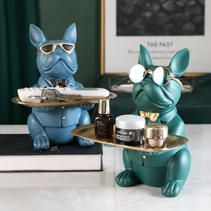 Figurine Cool Bulldog Sculpture Table Decoration