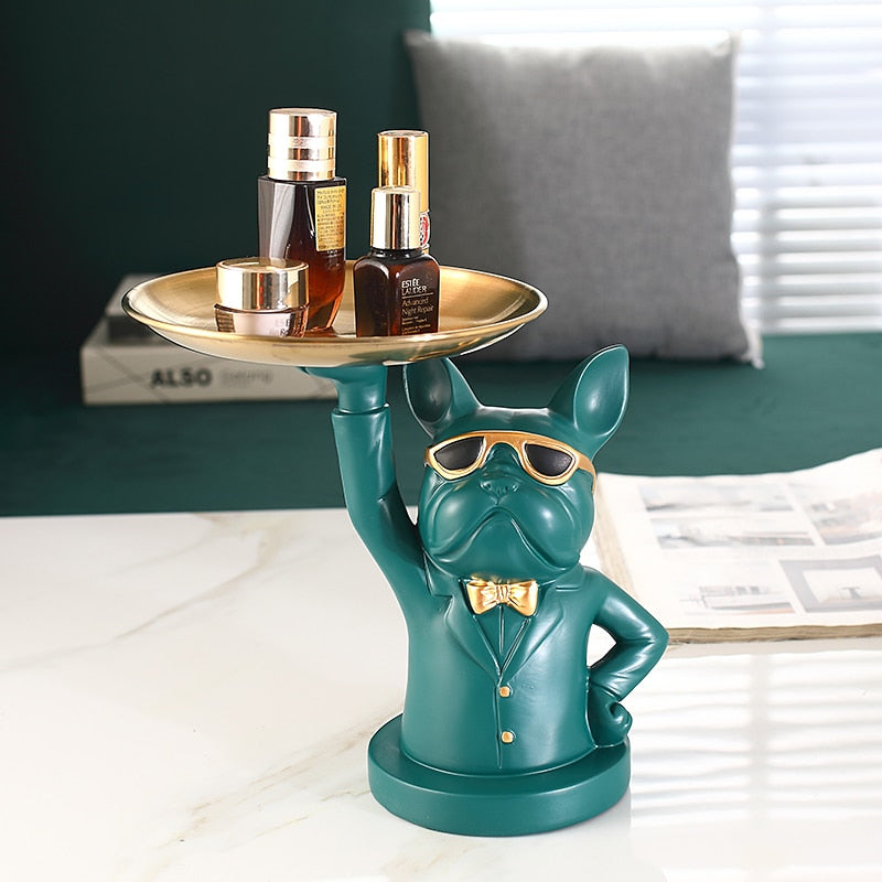 Figurine Cool Bulldog Sculpture Table Decoration