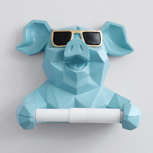 Animal Head Statue Figurine Hanging Tissue Holder