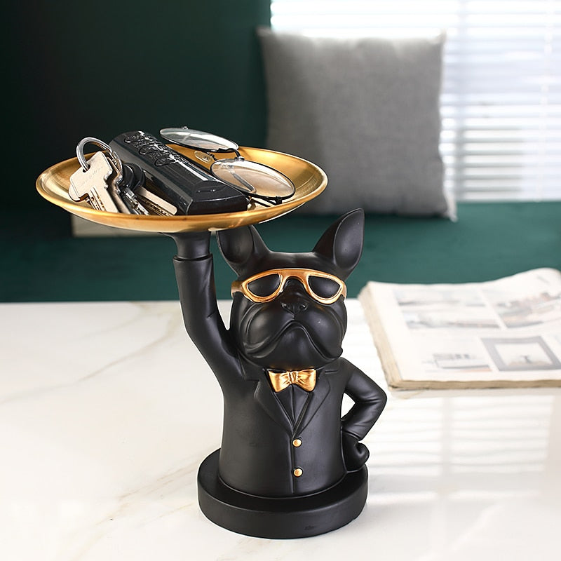 Figurine Cool Bulldog Sculpture Table Decoration