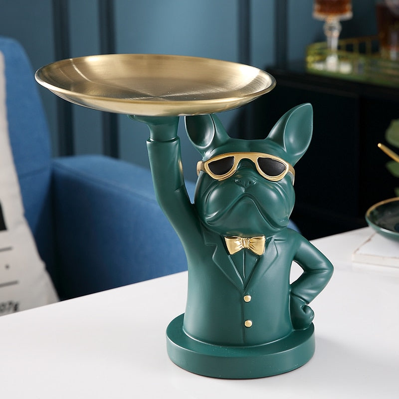 Figurine Cool Bulldog Sculpture Table Decoration