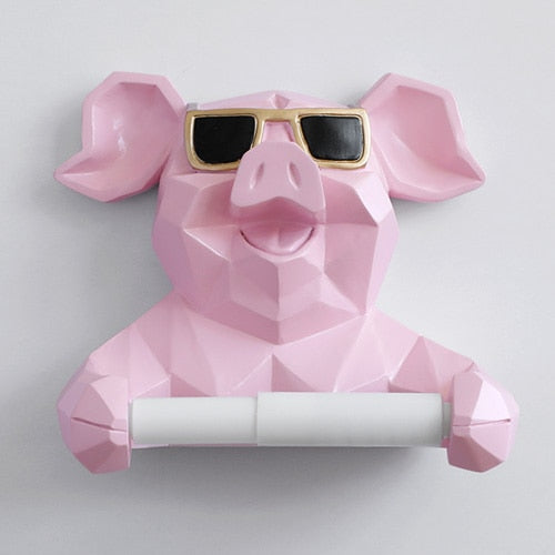 Animal Head Statue Figurine Hanging Tissue Holder